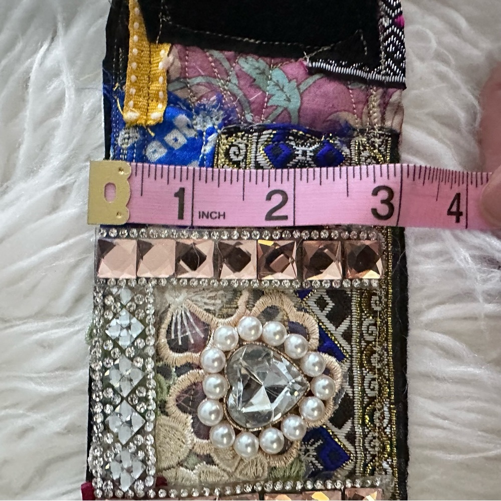 RUBYRUDI Cuff Bracelet Handcrafted OOAK Fabric Embellished Artisan Wearable Art - Picture 13 of 15